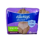 Always Discreet Incontinence Underwear For Women, Maximum Absorbency, S/m, 42 Ct. Fixed Price $34.99.