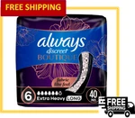 Always Discreet Boutique Incontinence Pads, Size 6 Extra Heavy Absorbency, 40 Ct. Fixed Price $40.41.