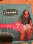 Depend Fresh Protection Women's Underwear Size Large 17CT Dryshield. Fixed Price $7.99.
