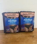Two Always Discreet Boutique Incontinence Underwear Women Black 18 Ct Large. Fixed Price $32.00.