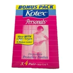 Kotex Personals Protective Panties 4 Disposable Panty Size 5/6/7 Vtg 1997 Prop. Fixed Price $21.06.