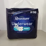 Reassure Overnight Underwear Briefs Size 3XL Quantity 10. Fixed Price $32.99.
