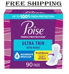 Poise Ultra Thin Incontinence For Women, With Wings, Postpartum Pads, Moder. Fixed Price $44.29.