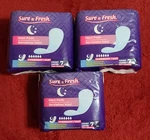Set Of 3 Sure & Fresh Maxi Pads Overnight Unscented 7CT Free Shipping!!!. Fixed Price $16.50.
