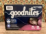 Goodnites Girls Xl 28CT Nighttime Underwear- Discontinued Size- Fits 95-140LBS. Fixed Price $20.00.