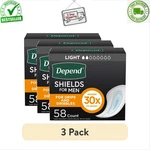 (pack Of 3) Depend Shield Incontinence Pads For Men, Light Absorbency, 58 Count. Fixed Price $53.99.