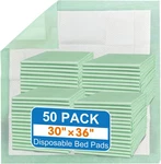 Disposable Bed Pads Count Extra 30"X36"-50 (no Adhesive), Green. Fixed Price $66.49.