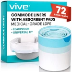 Vive Commode Liners 72 Pack Portable Toilet Bedside Chair Disposable Bags Leakpr. Fixed Price $82.40.