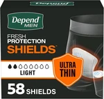 Depend Shields Incontinence Pads For Men, Light Absorbency, 58 Count, Packaging. Fixed Price $22.29.