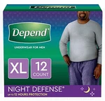 Dependsmen Defense Underwear, Overnight, Extra Large. Fixed Price $42.60.