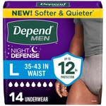 Night Defense Adult Diapers, Incontinence Underwear For Men, Disposable, Over.... Fixed Price $28.70.