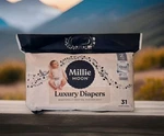 New Natural Millie Moon Disposable Diapers (31 Ct) Cloud Touch Softness Size 2. Fixed Price $28.00.