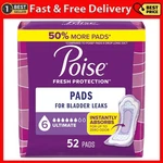Poise Incontinence Pads For Women, 6 Drop Ultimate Absorbency, Regular Length. Fixed Price $37.99.
