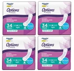 136 Count (4X34) Equate Options Women Incontinence Pads Light Regular Unscented. Fixed Price $39.99.