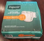 New In Pkg Depend Unisex Fresh Protection Briefs W/tabs Large 16 Count White. Fixed Price $21.99.