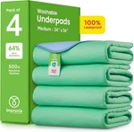 Improvia Washable Underpads, 34" X 36" (pack Of 4) - Heavy Absorbency Reusable. Fixed Price $37.53.