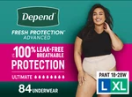 Depend Fresh Protection Advanced Size L/xl Underwear For Women - 84 Count. Fixed Price $72.99.