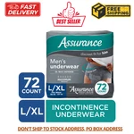 Assurance Men's Incontinence Underwear, Large, Maximum Absorbency, 72 Count. Fixed Price $30.67.