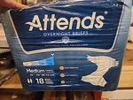 Attends Overnight Incontinence Brief M DDEW20 Severe 18 Ct. Fixed Price $12.00.