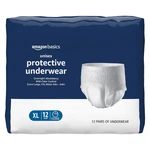 Amazon Basics Unisex Protective Underwear, Overnight Absorb, Xl, 12 Count. Fixed Price $18.88.
