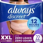 Always Discreet Adult Incontinence Pull Up Underwear For Women, Size Xxl, 22 Ct. Fixed Price $32.99.
