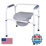 Carex Steel Commode Chair - Portable Bathroom Toilet For Elderly Handicap. Fixed Price $111.28.