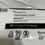 Cardinal Health 1530 Garment Liner Wings Moderate Absorbency 5X25 Ct. 4.5 14. Fixed Price $24.99.