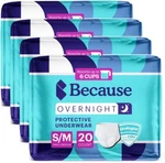 Small Medium Premium Overnight Incontinence Underwear White Adult Diaper 80 Pack. Fixed Price $102.07.