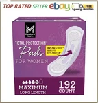 Member's Mark Total Protection Maximum Long Pads, 5 Drop, 192 Ct.. Fixed Price $54.80.