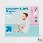 Disposable Diapers - Size 7 112CT Up&up. Fixed Price $37.25.