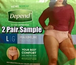 2 Pair Sample Depend Fit-flex Women Underwear Surefit Waistband Adult Diaper D4. Fixed Price $5.99.
