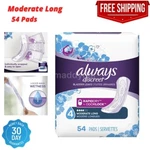 Always Discreet Incontinence Pads For Women Moderate Absorbency Long Length, 54. Fixed Price $19.38.