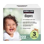 Kirkland Signature Diapers, Size 3 (16-28 Pounds), 222 Count. Fixed Price $79.99.