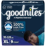 Goodnites Boys Nighttime Underwear X Large 9 Count Bedwetting Protection. Fixed Price $14.49.