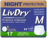 Livdry Adult Incontinence Underwear, Overnight Comfort Absorbency, Leak Protec. Fixed Price $46.79.