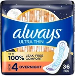 Always Ultra Thin Pads Size 4 Overnight Wings Unscented 36 Ct Women. Fixed Price $16.80.