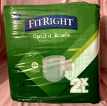 Medline Fitright Optifit Briefs Adult Diapers With Tabs, 2XL, Unisex, 60-70", 20. Fixed Price $15.99.