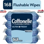 Cottonelle Ultra Fresh Flushable Wet Wipes, 4 Flip-top Packs. Fixed Price $12.86.