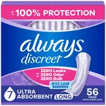 Always Discreet Ultra Absorbency Long Pads Women 56 Count. Fixed Price $51.99.
