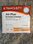 Tranquility Air-plus Breathable Underpads White 30 36 In Maximum 10 Count. Fixed Price $14.00.