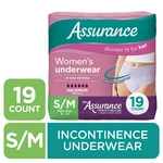 Assurance Women's Underwear, Maximum Absorbency, Size S/m, 19 Ct 2PACK=38 Count. Fixed Price $22.99.