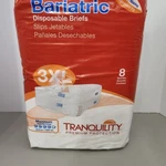 Pack Of 8 3XL Tranquility Bariatric Disposable Briefs Maximum Protection. Fixed Price $26.99.
