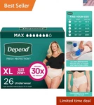 Depend Fresh Protection Maximum Absorbency Diapers Extra-large Blush 26 Count. Fixed Price $37.98.