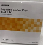 Mckesson Blue Spunbond Bouffant Cap Disposable 40181100 Per Box. Fixed Price $30.00.