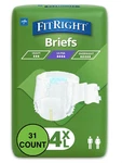 New Open Box Medline Fitright & Women Ultra Briefs, 4XL, 31 Count Total. Fixed Price $47.00.