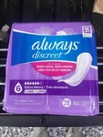 Always Discreet Incontinence Pads; 6 Long Extra Heavy For Women; 28 Count. Fixed Price $22.00.