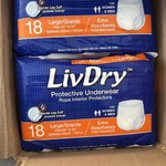 Livdry Large Adult Incontinence Underwear Diaper, High Absorbency, 18-PACK. Fixed Price $19.99.