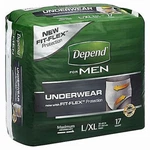 Depend Fit-flex Incontinence Underwear For Men, L/xl, 17 Count. Fixed Price $15.00.