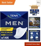 Tena Incontinence Guards For Men Moderate Absorbency, 48 Count, Pack Of 3. Fixed Price $47.79.