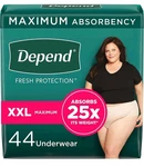 Depend Fresh Protection Women Underwear Xxl Max Absorbency 44. Fixed Price $29.99.